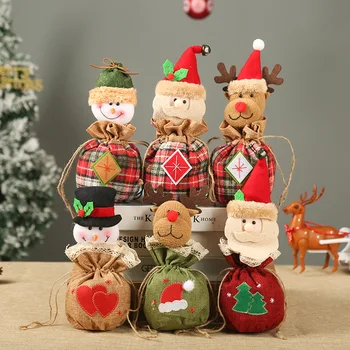 Božični Okraski Candy Bag Lutka Darilo Snežaka, Božiček Nosi Božič Lutke Božični Večer Vrvico Pakiranju Jabolka