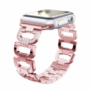 Iz nerjavečega Jekla, Trak za Apple Watch Band 38 mm 42mm Ročna Demontaža Band Nosorogovo Diamant za Apple Gledati Serije 4/3/2/1
