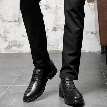 prosti čas vročo črno za ravno nov modni moški usnjeni čevlji prodajo cuero priložnostne casuales informales hombre Moški moški sapato par de